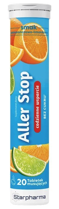 Aller Stop 20 tabletek musujących bez dodatku cukru STARPHARMA