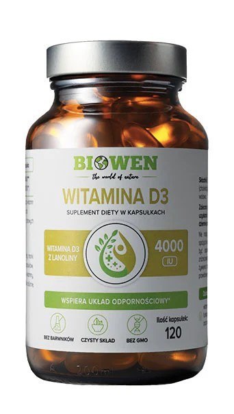 BIOWEN Witamina D3 4000IU, 120 kapsułek