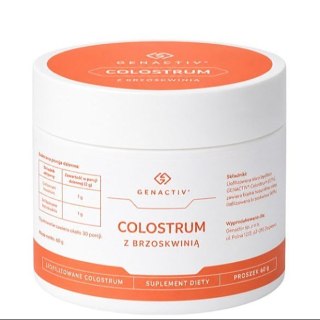 GENACTIV Colostrum z brzoskwinią proszek puszka 60g - bioaktywny liofilizat 2h