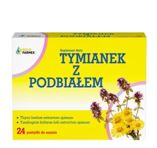 GOLDFARMEX Tymianek z podbiałem 24 pastylek do ssania