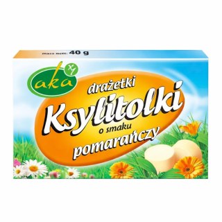 Ksylitolki drażetki pudrowe pomarańczowe 40g b/c AKA