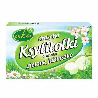 Ksylitolki drażetki pudrowe zielone jabłuszko 40g b/c AKA