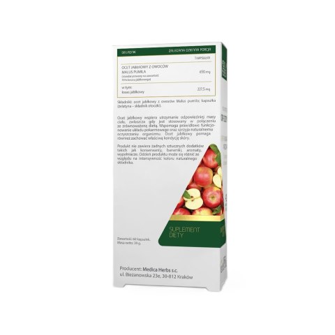 MEDICA HERBS Ocet jabłkowy 650mg, 60 kaps.