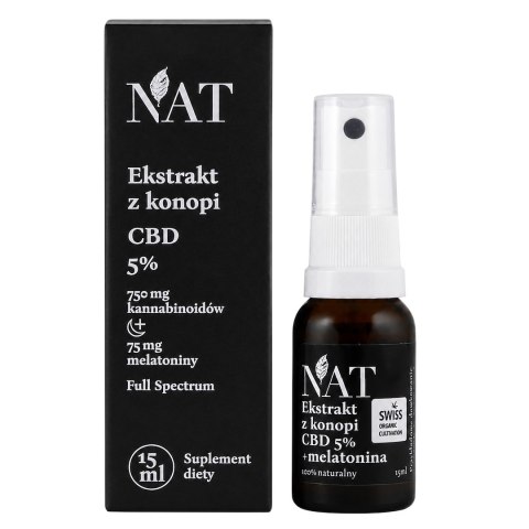 NAT Ekstrakt z konopi Full Spectrum 5% CBD + melatonina 15ml aerozol
