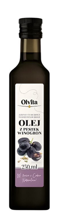 OLVITA Olej winogronowy zimnotłoczony nieoczyszczony 250ml