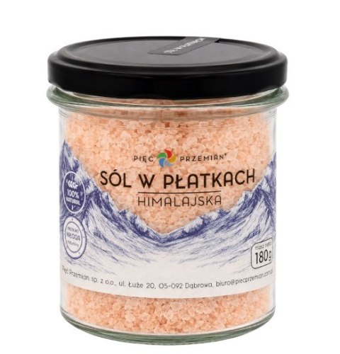 PIĘĆ PRZEMIAN Sól himalajska różowa w płatkach bezglutenowa 180g
