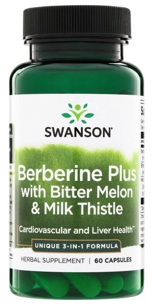 SWANSON Berberine Plus with Bitter Melon + Milk Thistle 60 kaps. - berberyna z gorzkim melonem i ostropestem