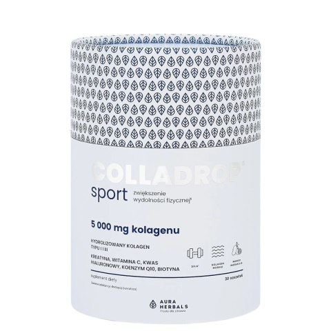 AURA HERBALS Colladrop SPORT saszetki - kolagen rybi 5000mg + kreatyna 3g smak mango-marakuja 30 sasz.