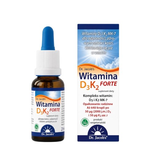 DR. JACOB'S Witamina D3+K2 FORTE w kroplach 20ml