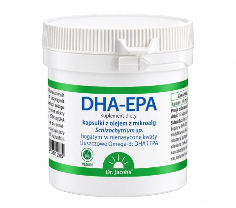 DR. JACOB'S DHA + EPA kapsułki z olejem z mikroalg 60 kaps.