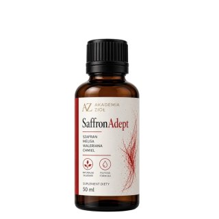 SaffronAdept szafran, melisa, waleriana, chmiel 50ml AKADEMIA ZIÓŁ